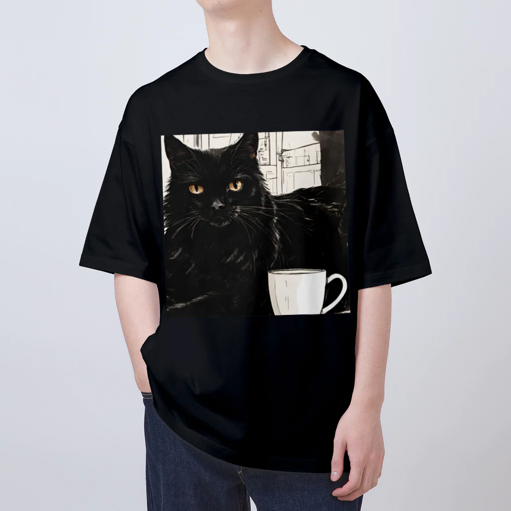 kuroneko0405の黒猫とコーヒー③ Oversized T-Shirt