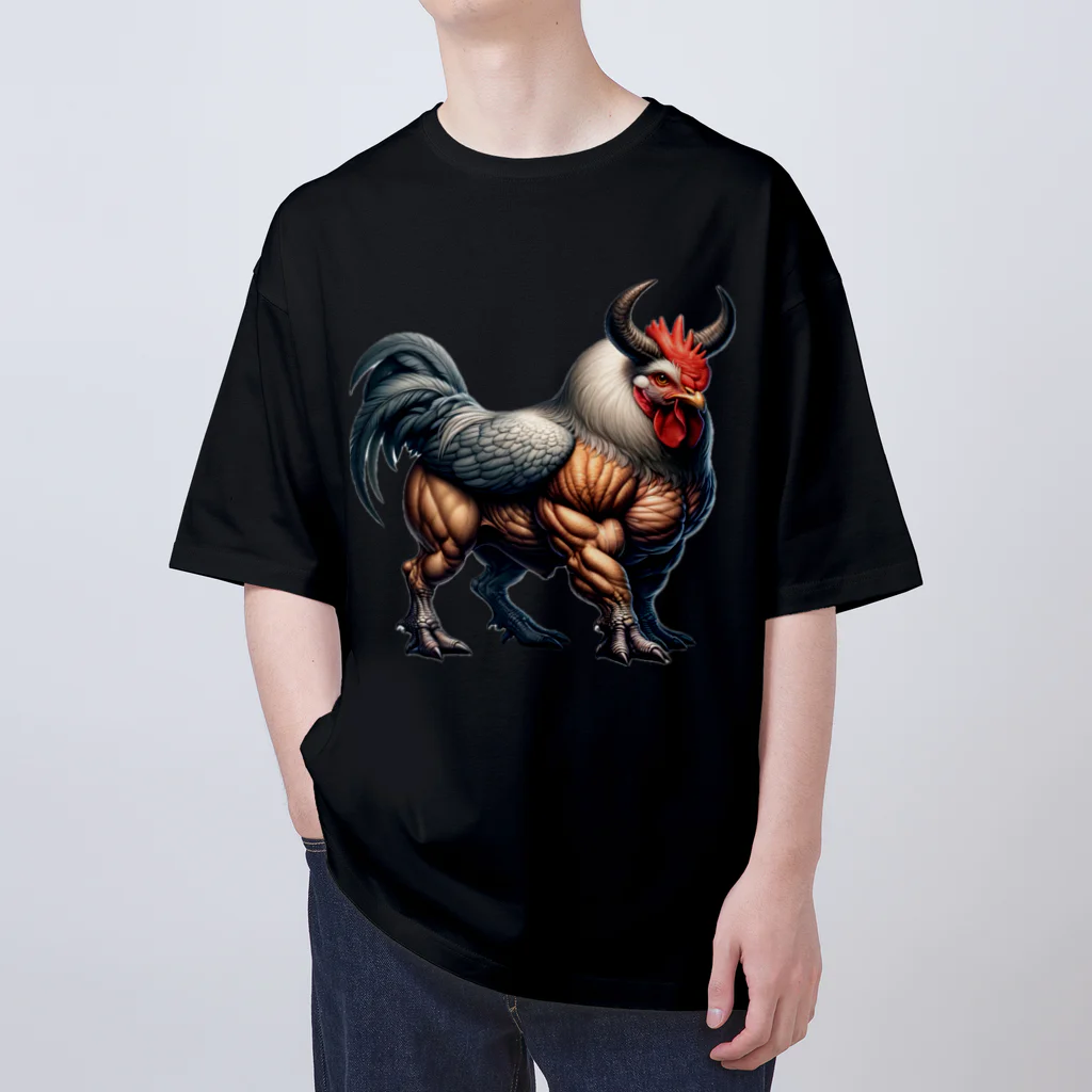 animal×animalのchicken×bull=? オーバーサイズTシャツ