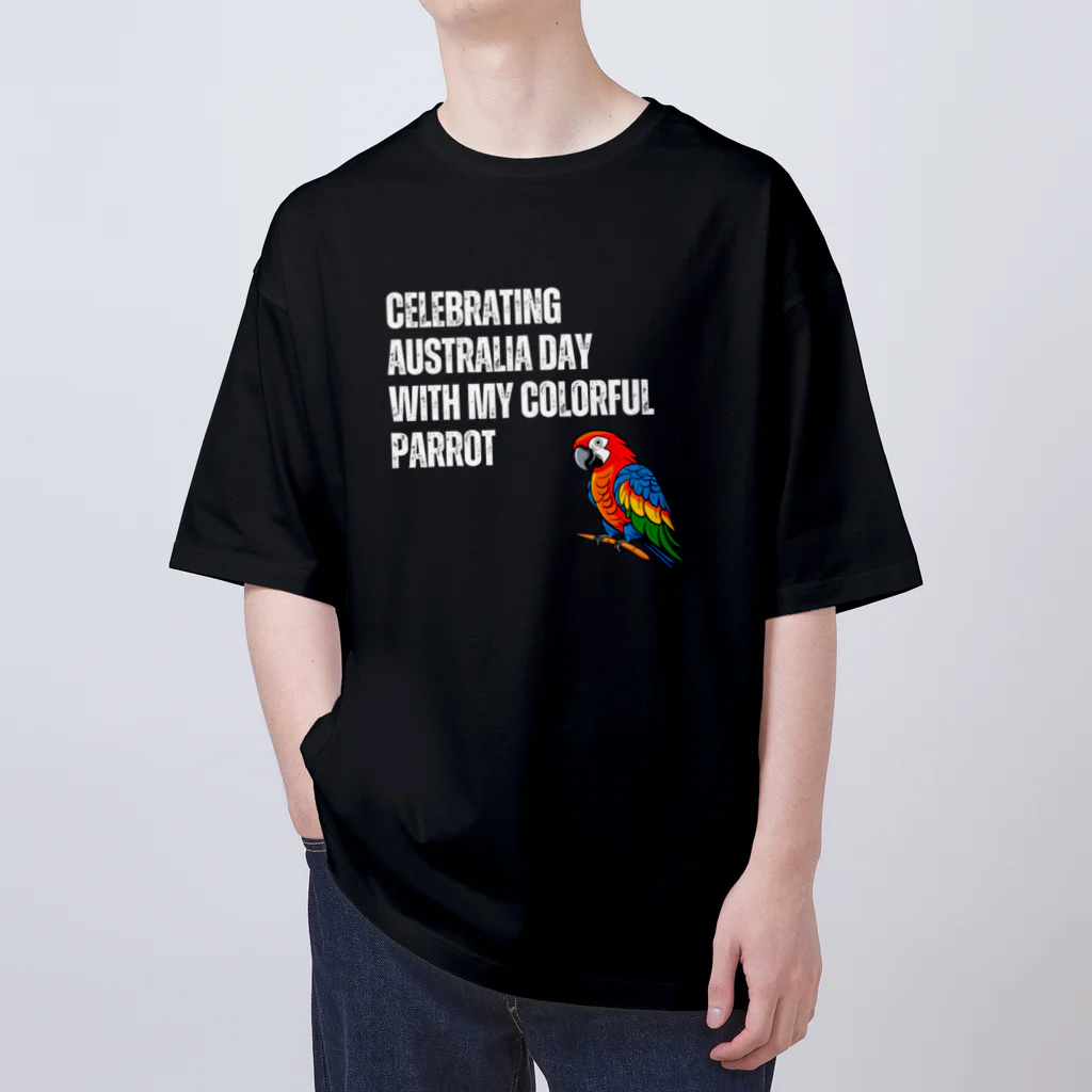 奏桃服店のCelebrating Australia Day with My Colorful Parrot オーバーサイズTシャツ