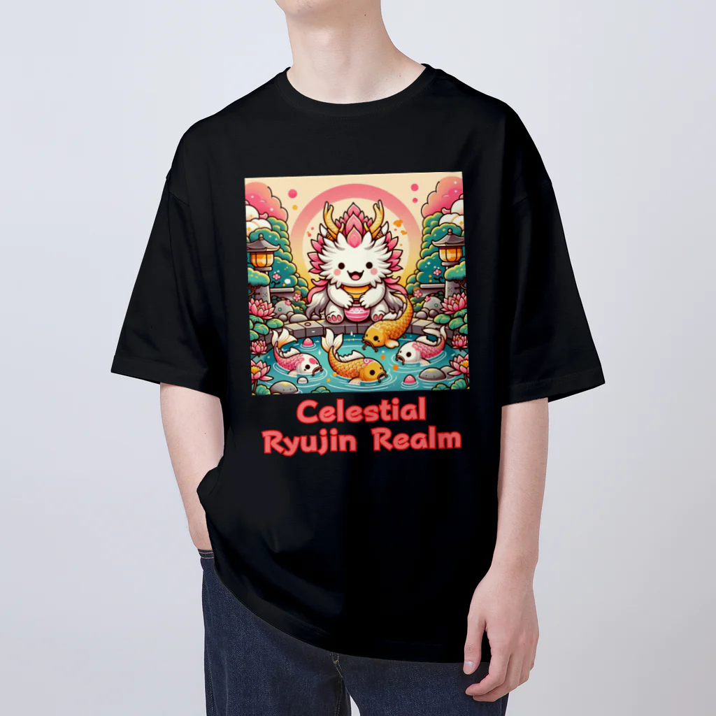 大江戸花火祭りのCelestial Ryujin Realm～天上の龍神社7 オーバーサイズTシャツ