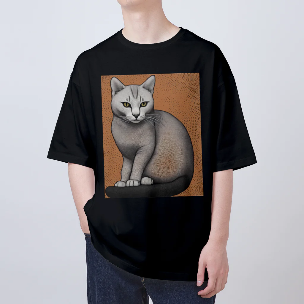F2 Cat Design Shopのhairless cat 001 オーバーサイズTシャツ