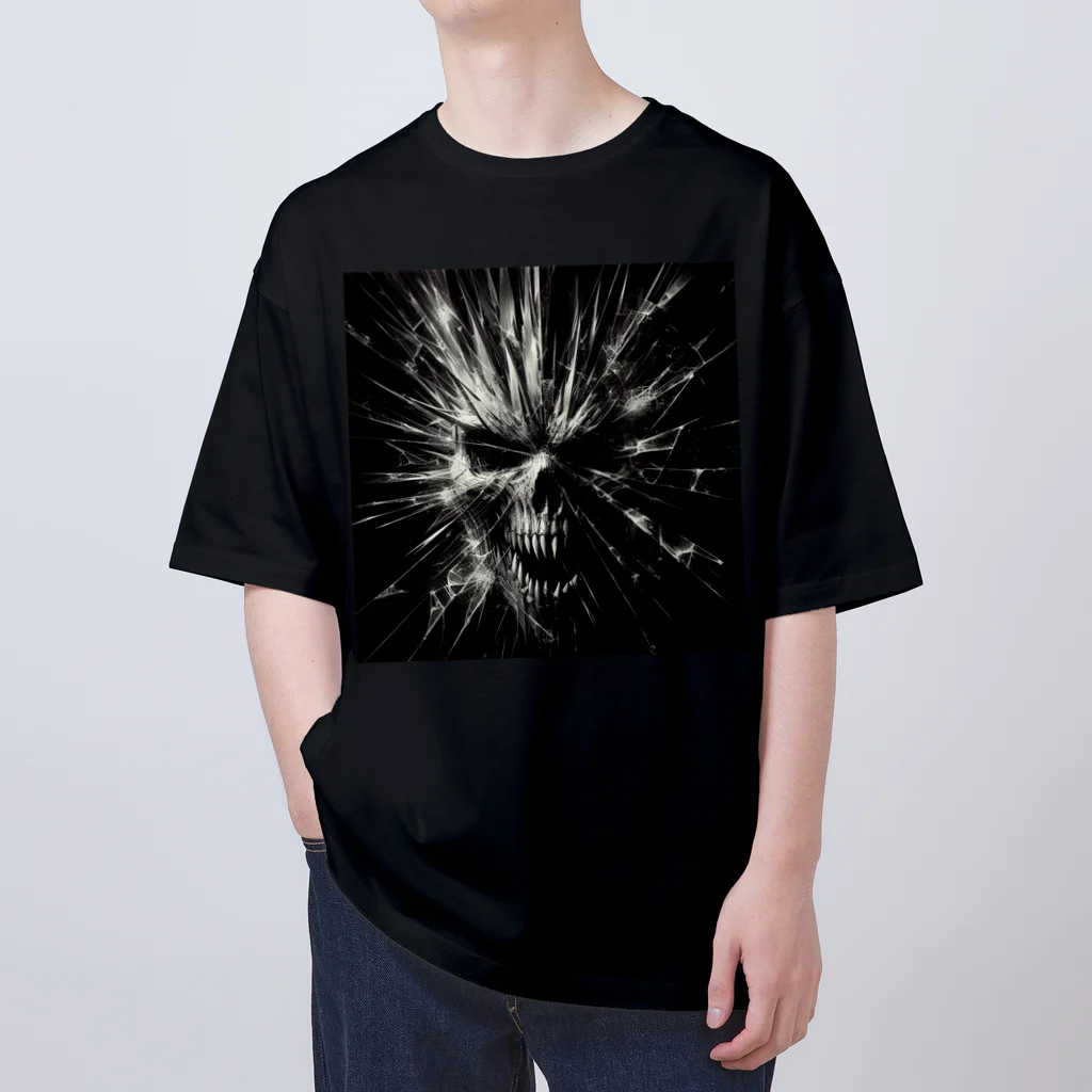 4146-のガラスのスカル Oversized T-Shirt