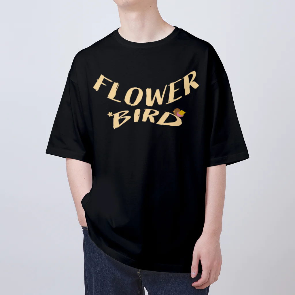 Yums CollectionのBlack Flower Bird オーバーサイズTシャツ