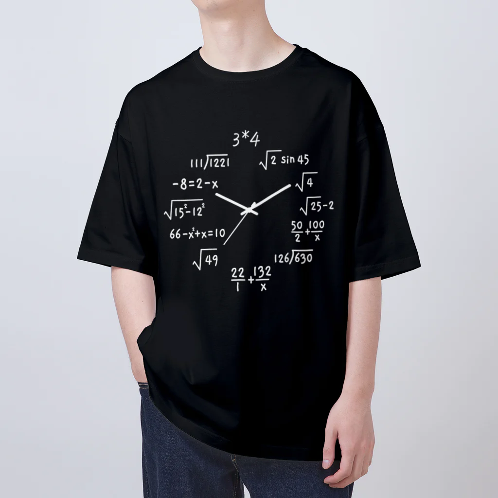 オノマトピアの数学時計（理系デザイン） オーバーサイズTシャツ