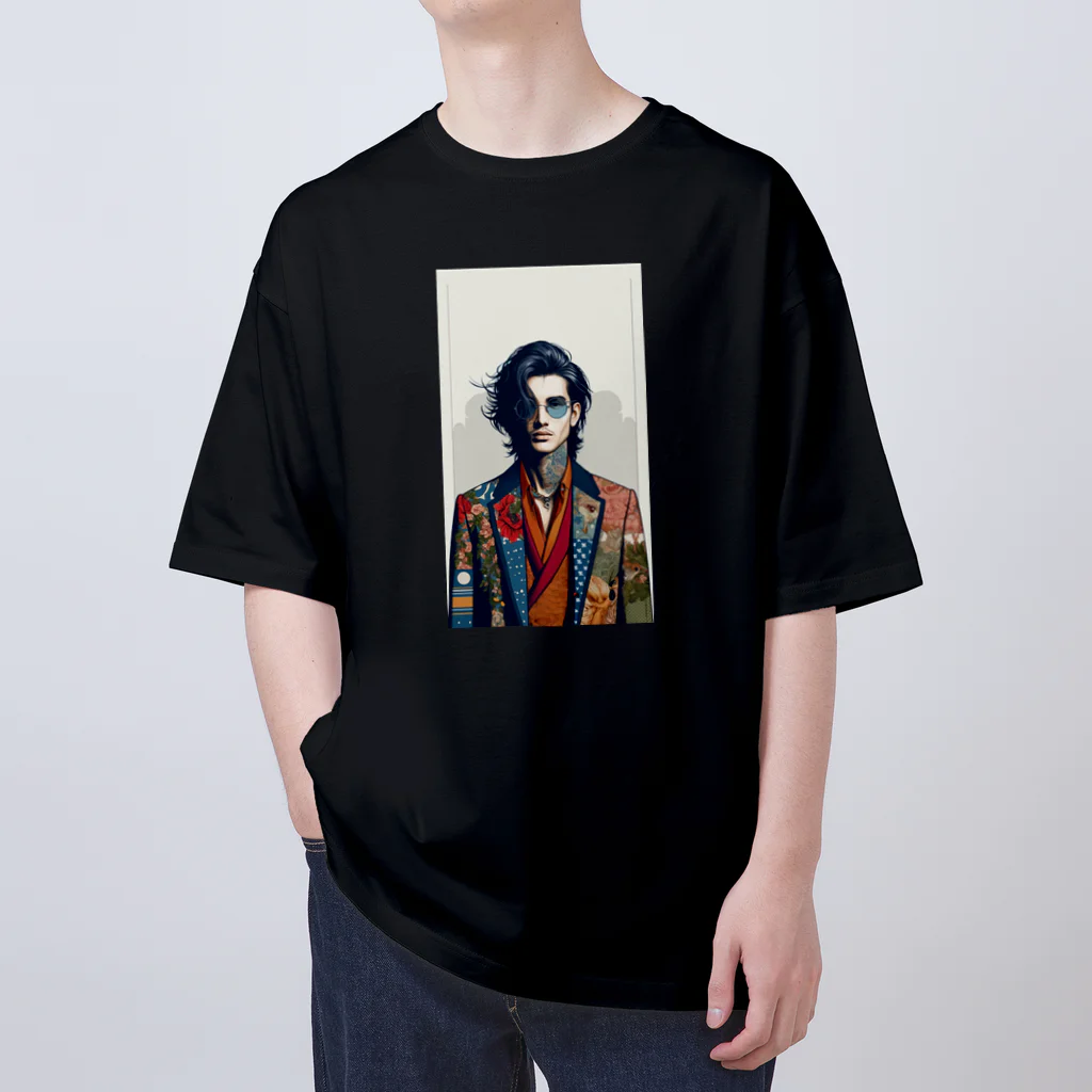 UKIYO-E_POP_by_convert_worksの和装スーツ男性 Oversized T-Shirt