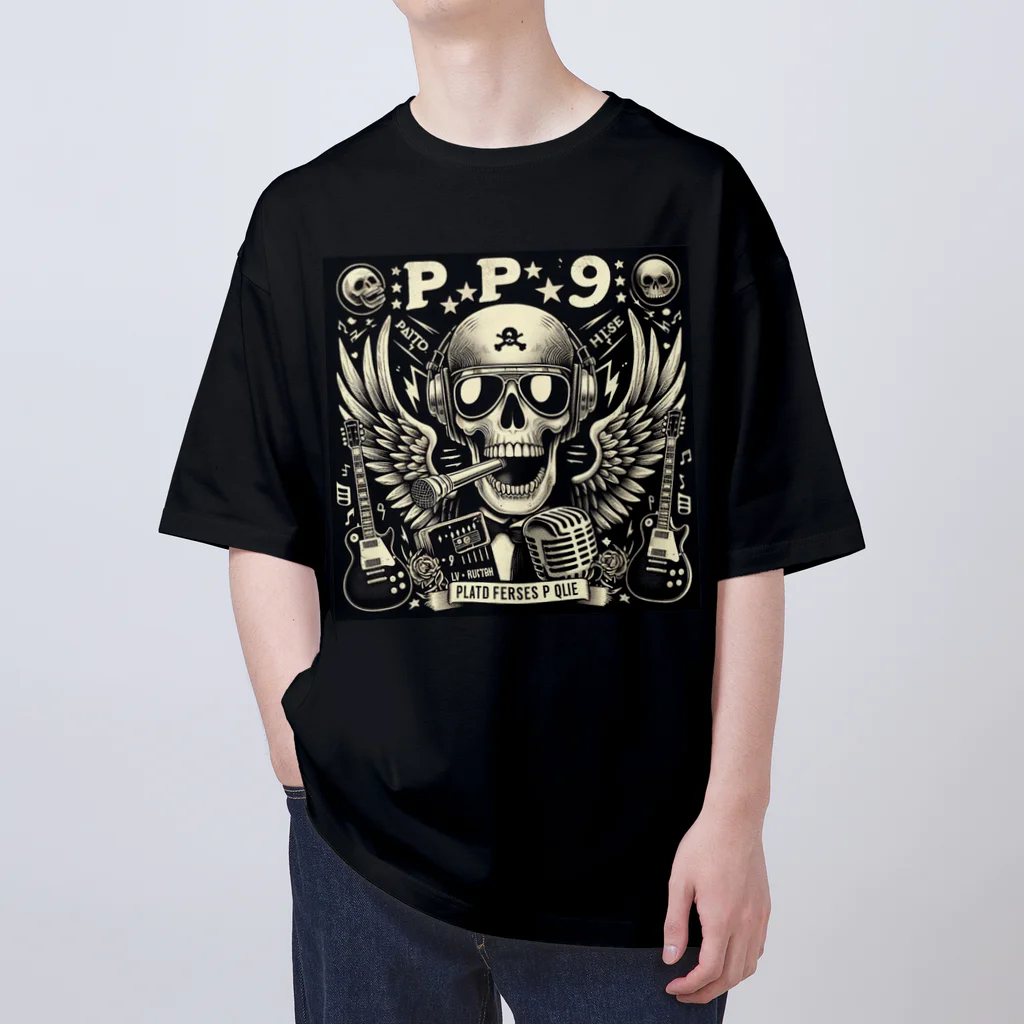 Prosperous Peony 6のバンド風Tシャツ　髑髏 Oversized T-Shirt