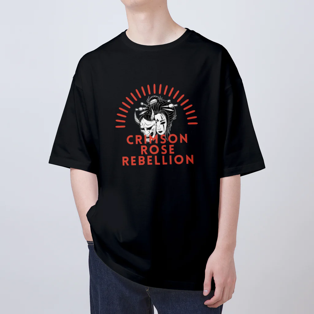 CHIBE86のCrimson Rose Rebellion オーバーサイズTシャツ