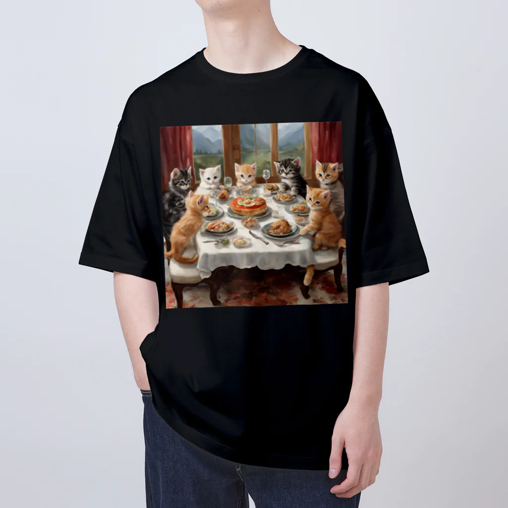 Be proudの猫ちゃん達の晩餐会 Oversized T-Shirt