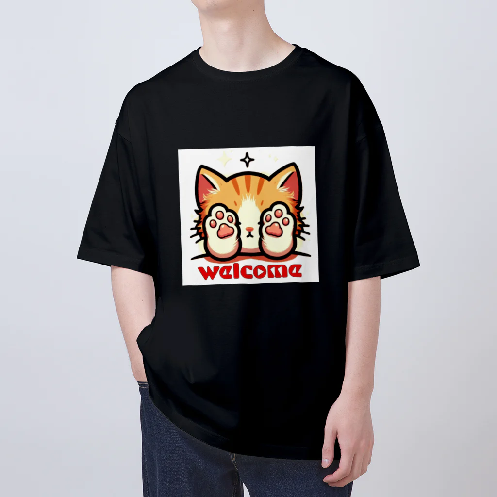 kk-welcomeの肉球で目隠し猫ちゃん Oversized T-Shirt