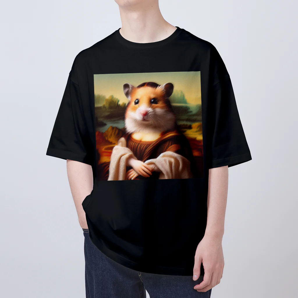 nekosukisukiの絵画になりたかったハムくん オーバーサイズTシャツ