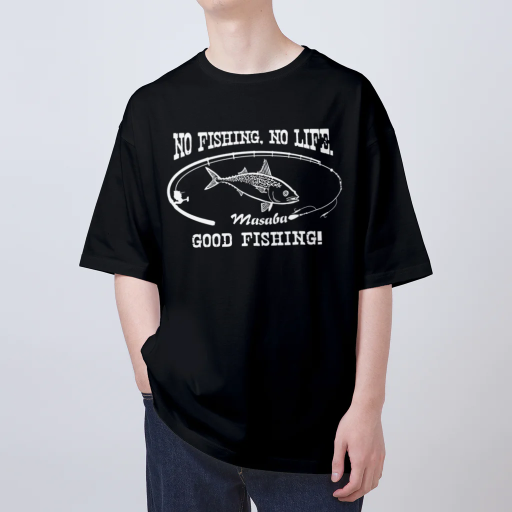 猫と釣り人のマサバ_8W オーバーサイズTシャツ