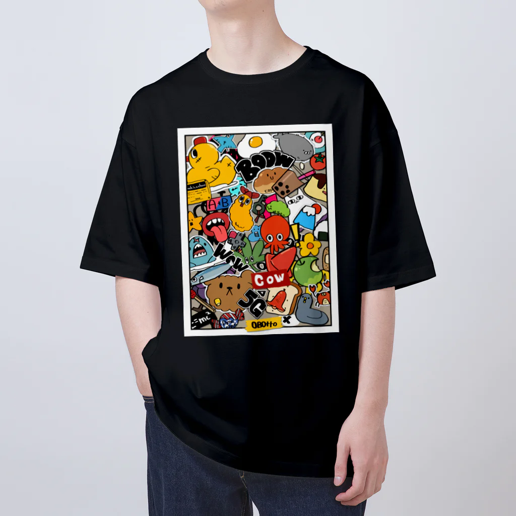 おかゆ帝国のステッカーボム アート おかゆ帝国 Oversized T-Shirt