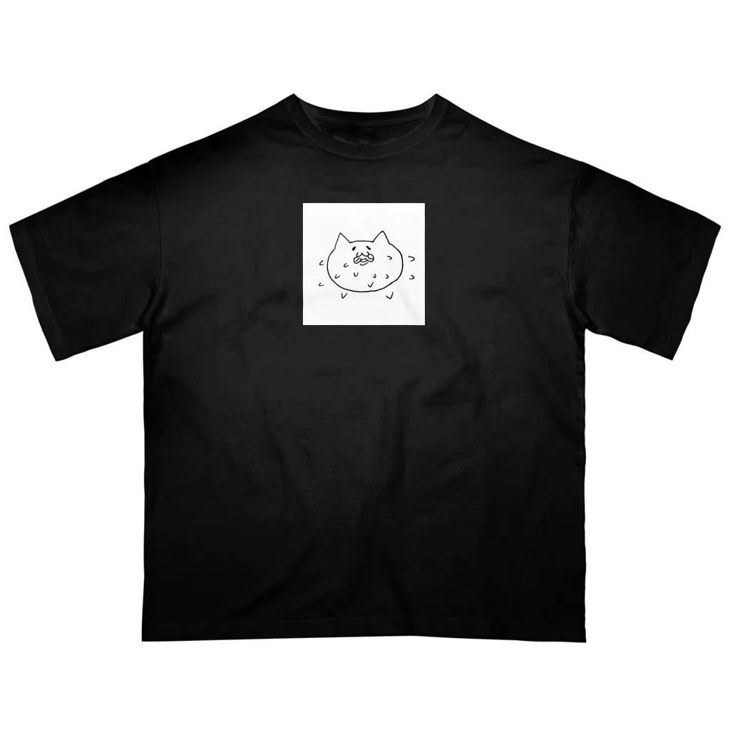 ペロペロネコくんのペロペロネコ　白背景ver オーバーサイズTシャツ