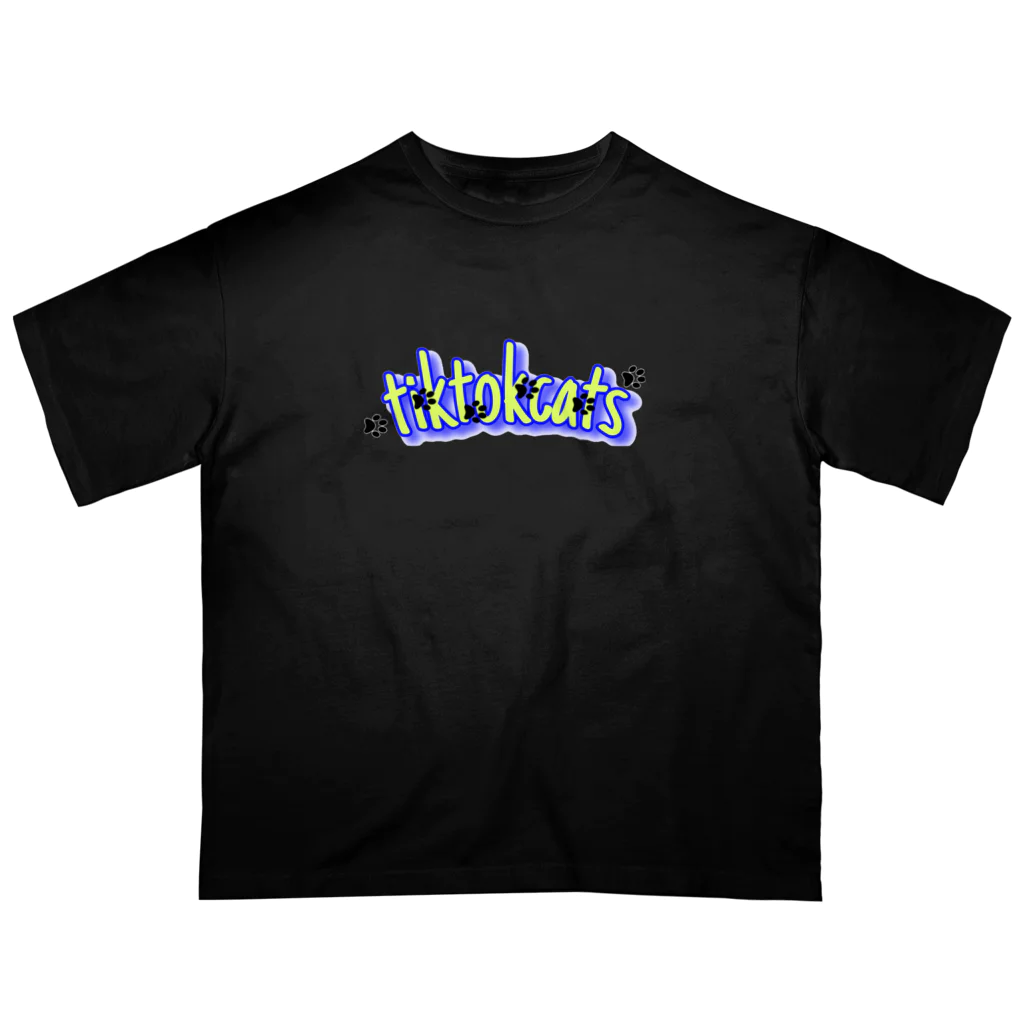 くぅTikTok猫部のにゃん太郎肉球ウクライナカラーTシャツ Oversized T-Shirt