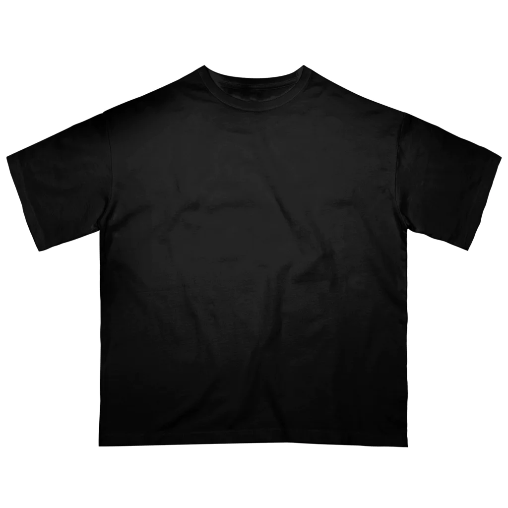 ミラくまのI LOVE Tribe　白文字背景透明 Oversized T-Shirt