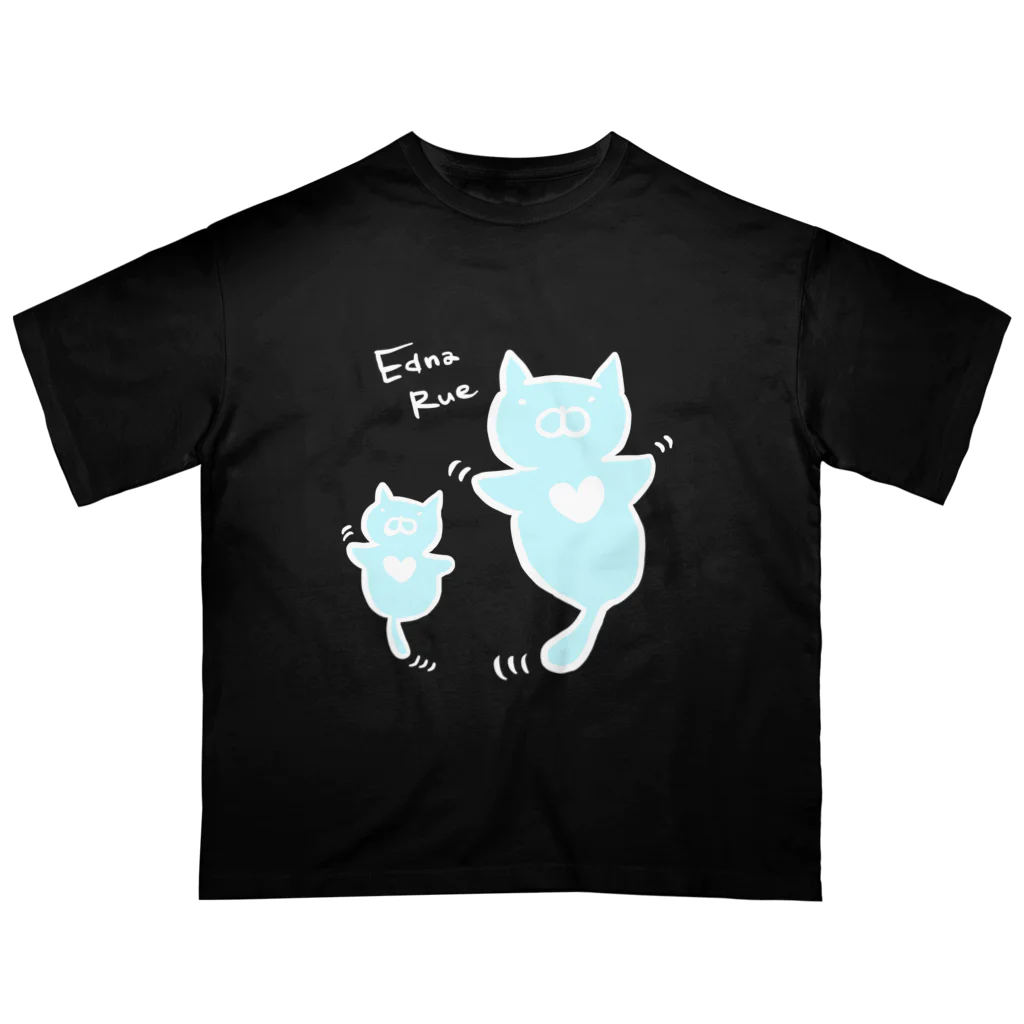 Edna_Rueのクリオネコちゃん2匹 オーバーサイズTシャツ