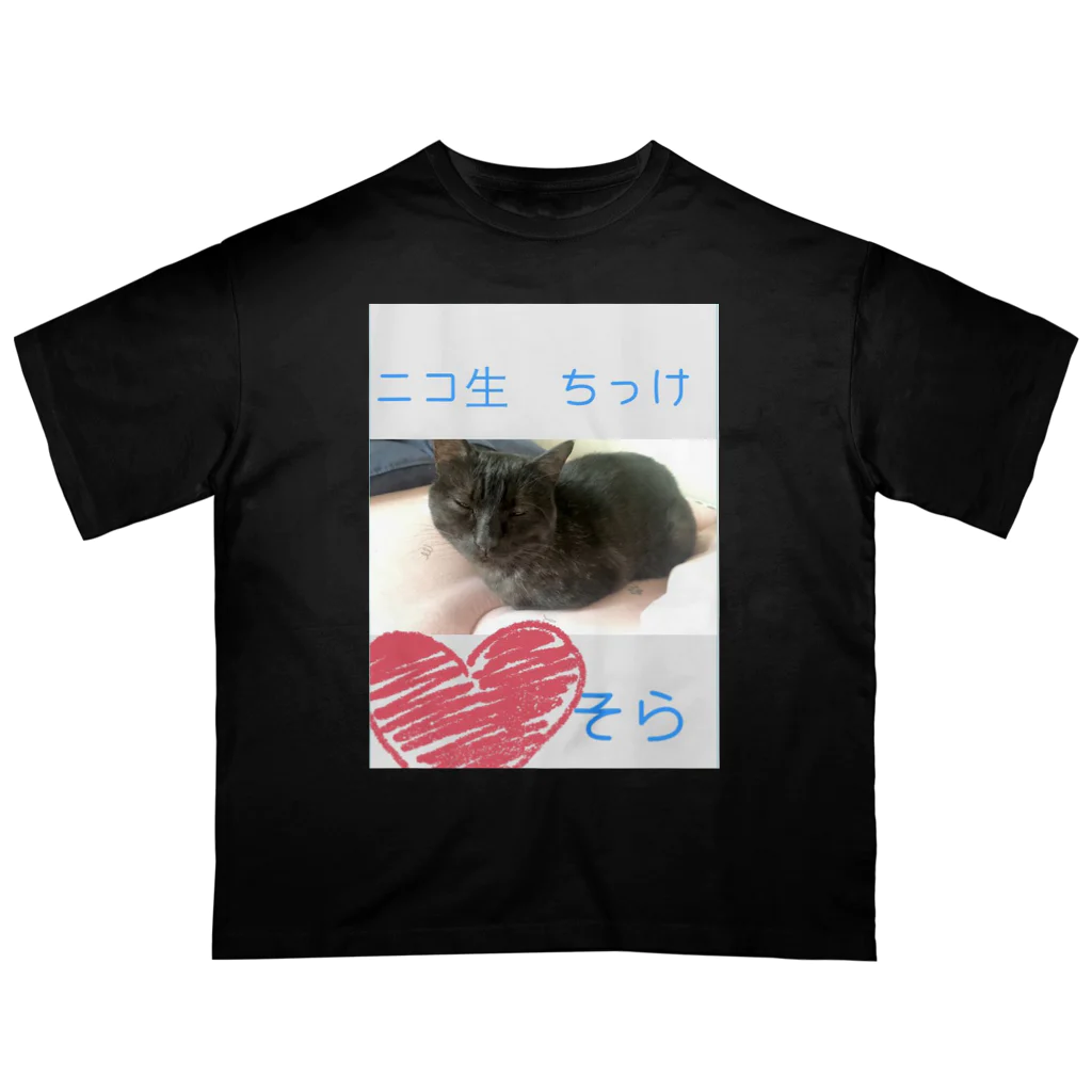 黒毛皮ちっけのいいかげんショップのそら君 オーバーサイズTシャツ