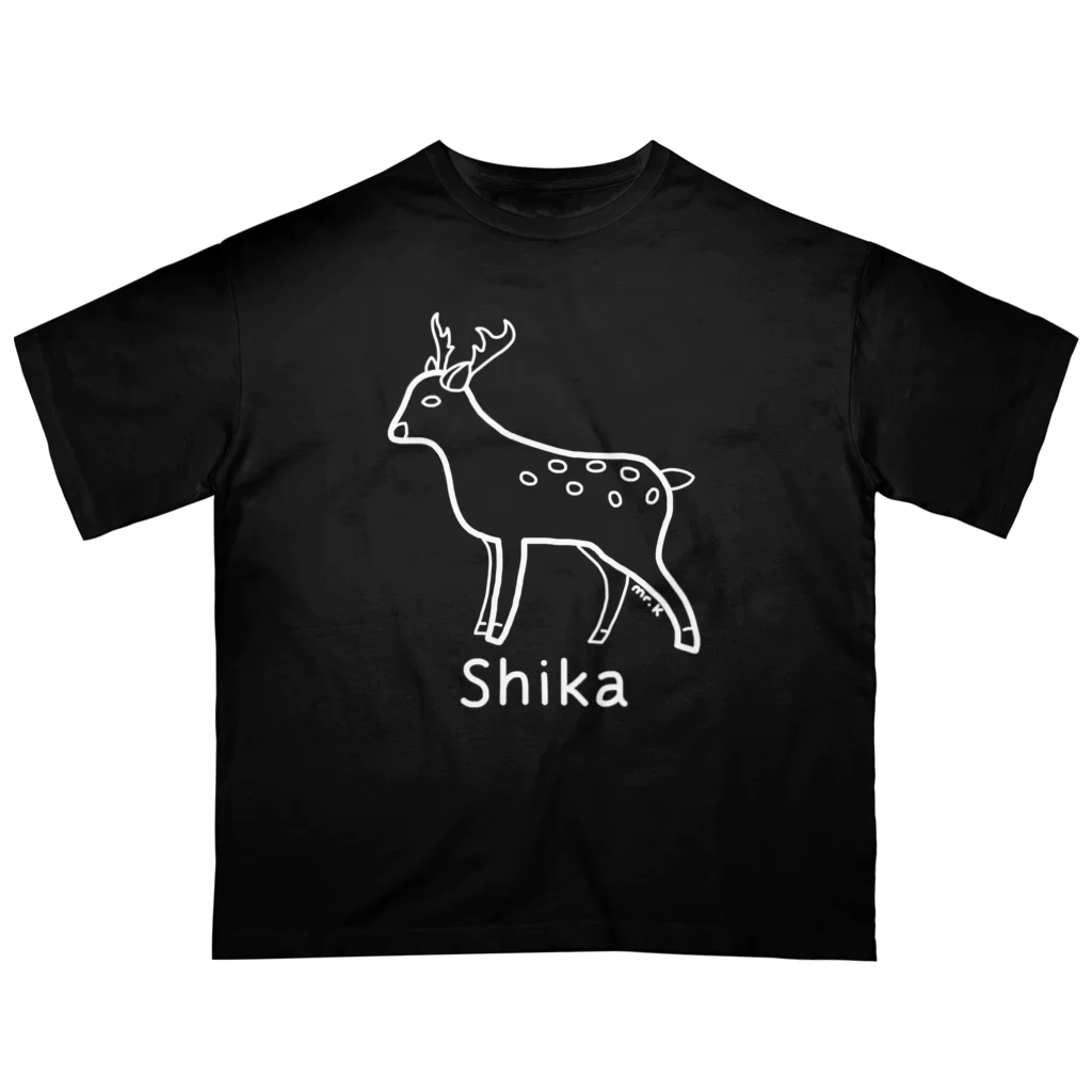 MrKShirtsのShika (シカ) 白デザイン オーバーサイズTシャツ