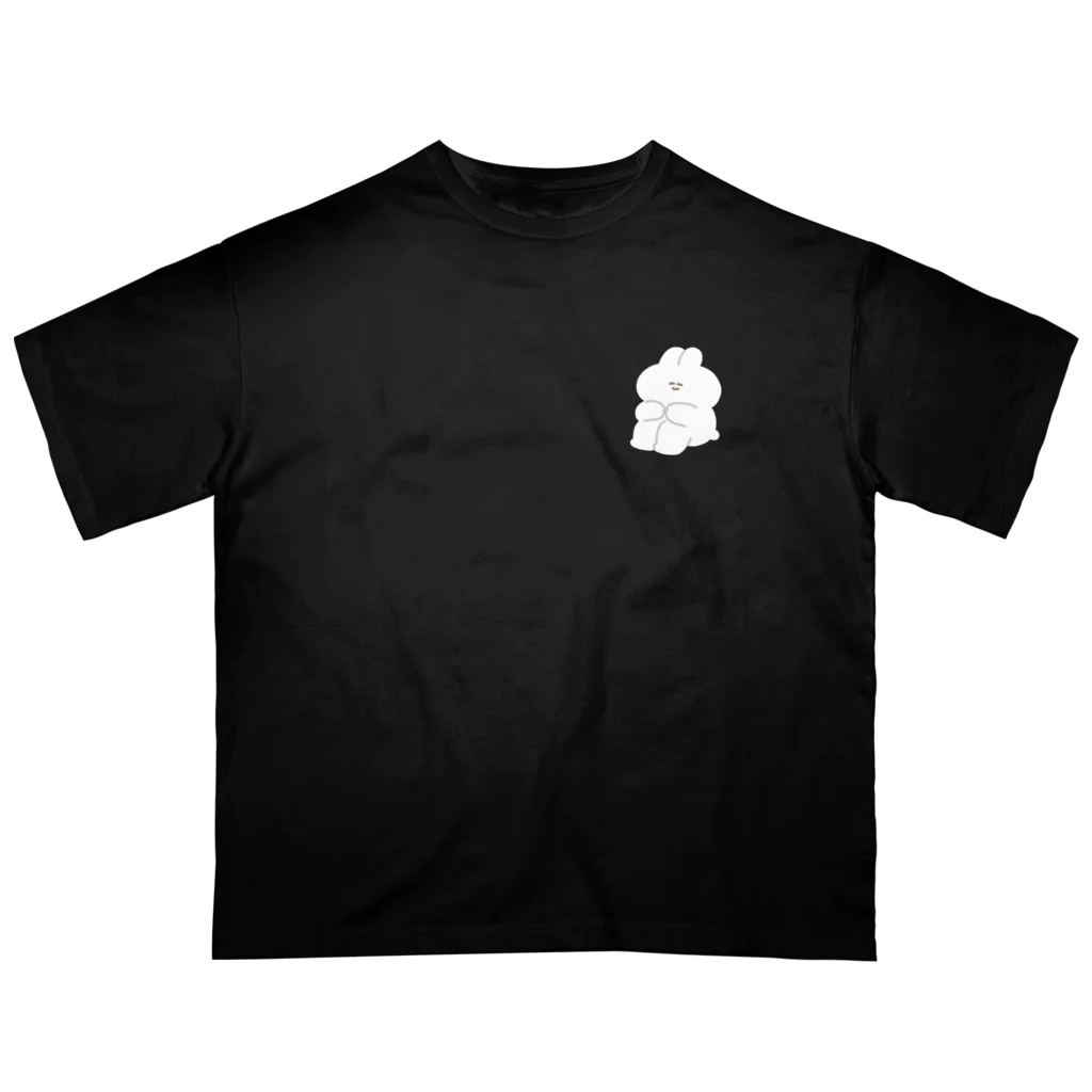 ナポリのSUZURIの体育座りうさちゃん オーバーサイズTシャツ