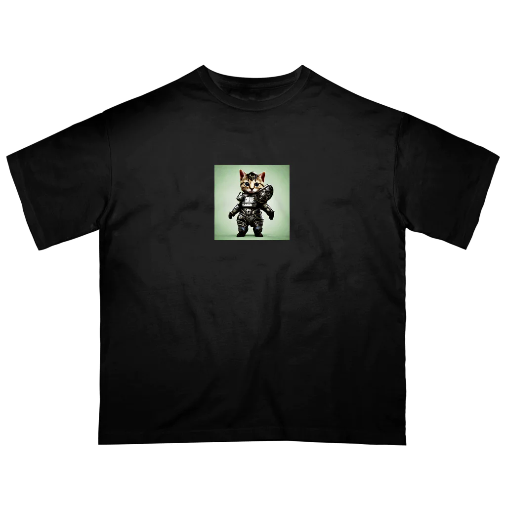 カレー屋　月夜のライオンの鉄猫H オーバーサイズTシャツ