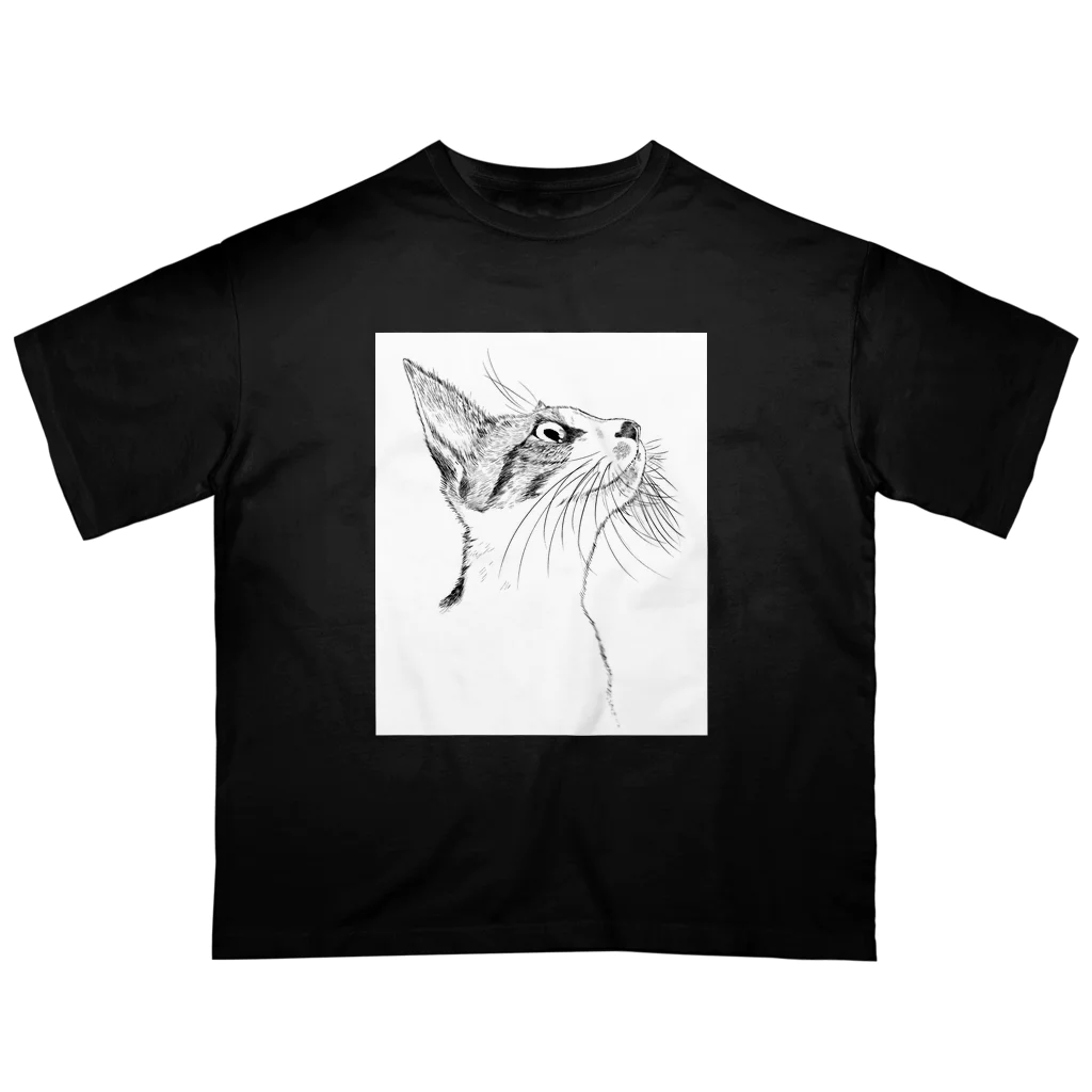 あくび猫とふとん(byそらあーつ)のほっそり猫ちゃん オーバーサイズTシャツ