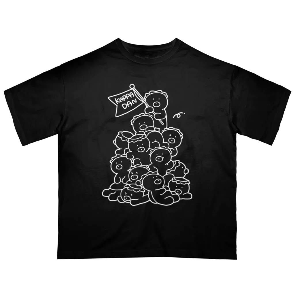 キノコマニアックのかっぱ団(ホワイト) オーバーサイズTシャツ