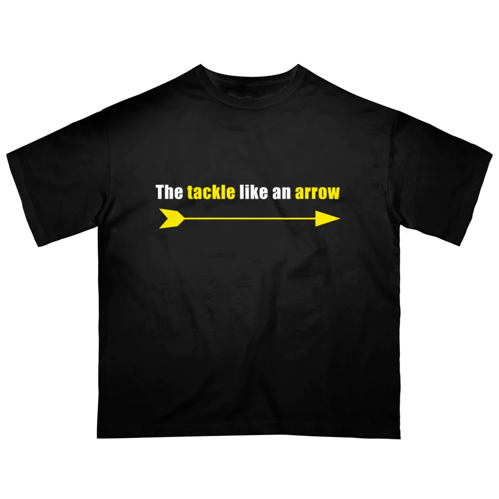 ラグビー　KUMAのThe tackle like an arrow / yellow オーバーサイズTシャツ