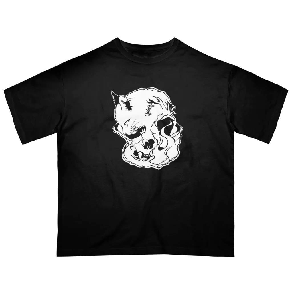 grau und mattのCats And Skulls White オーバーサイズTシャツ