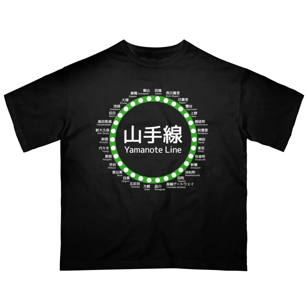 DRIPPEDのJR山手線路線図 白ロゴ オーバーサイズTシャツ