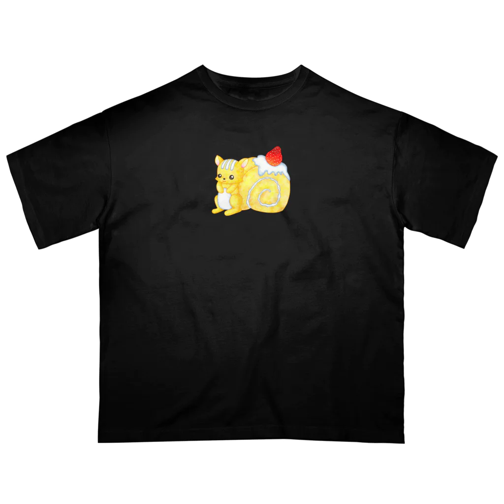 satoayaのアニマルカフェのフードアニマル　ロールケーキリス オーバーサイズTシャツ