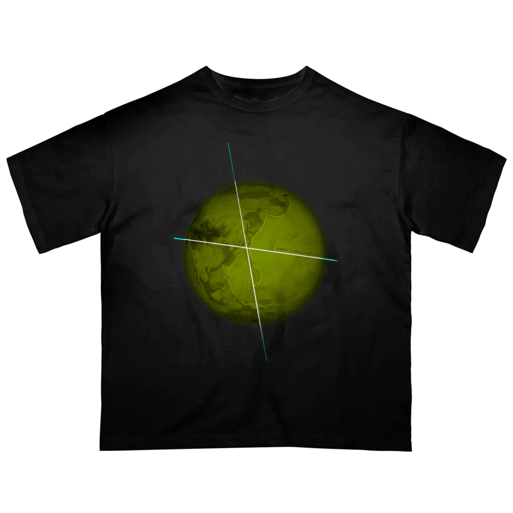 Earth’s Navel Ley LineのEarth's Navel Ley Line (Black) オーバーサイズTシャツ