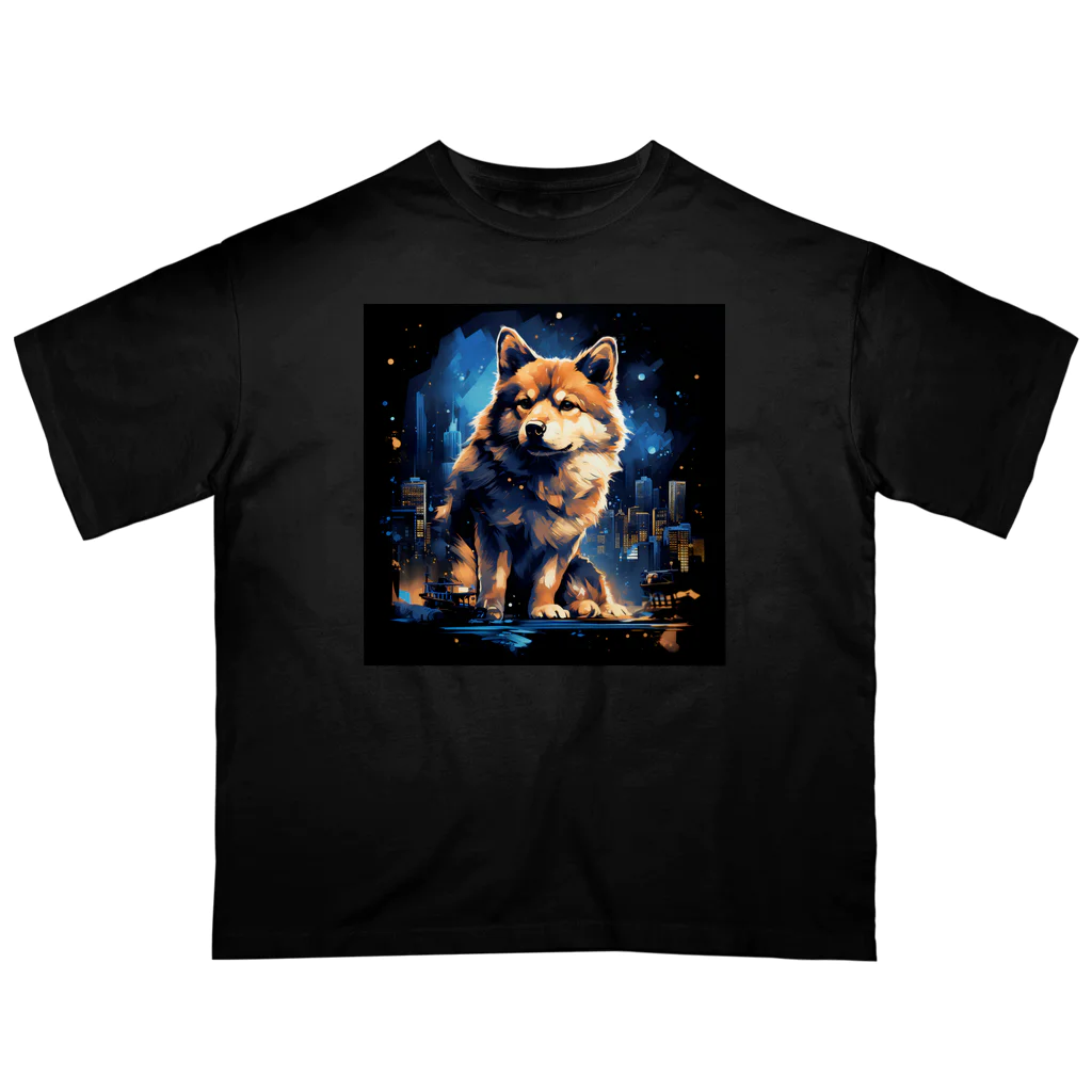 kafumiの海外の古着風柴犬 オーバーサイズTシャツ