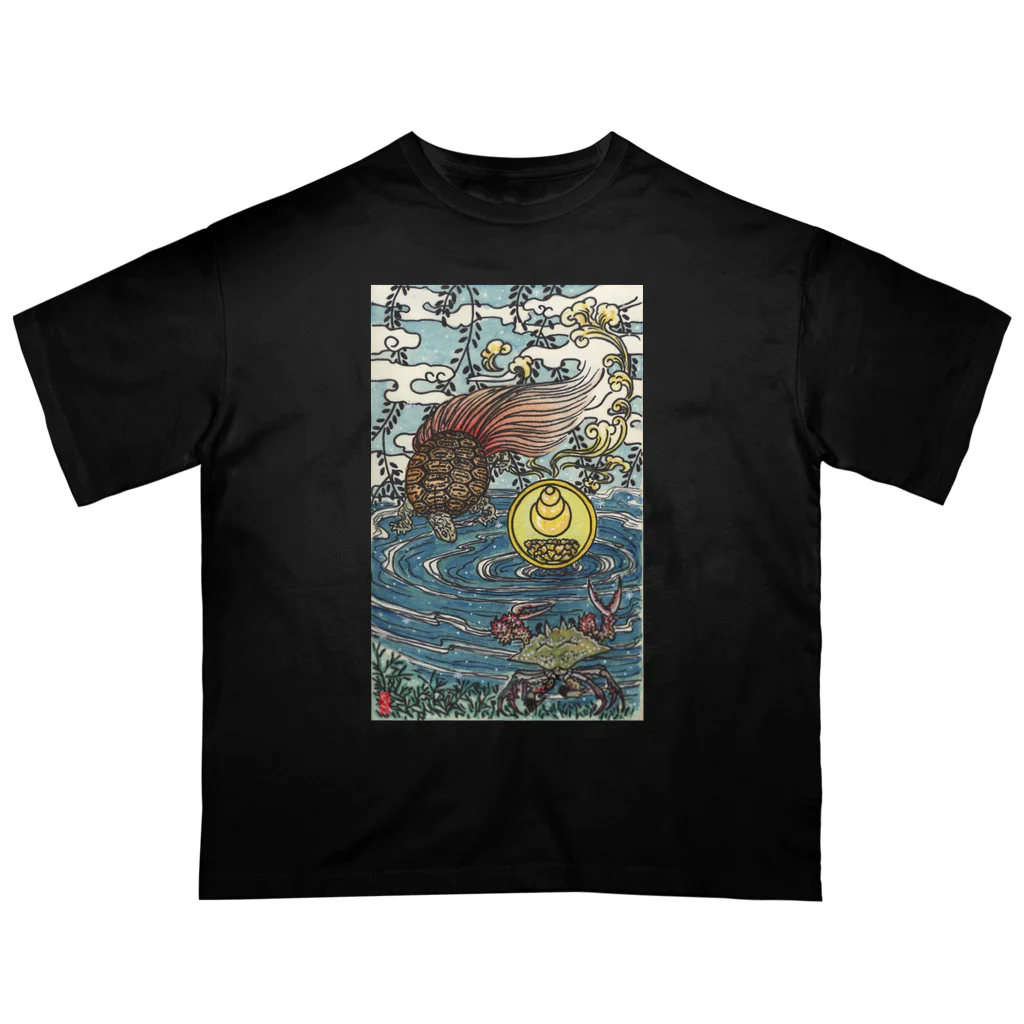 JapaneseArt Yui Shopの亀蟹合戦 オーバーサイズTシャツ