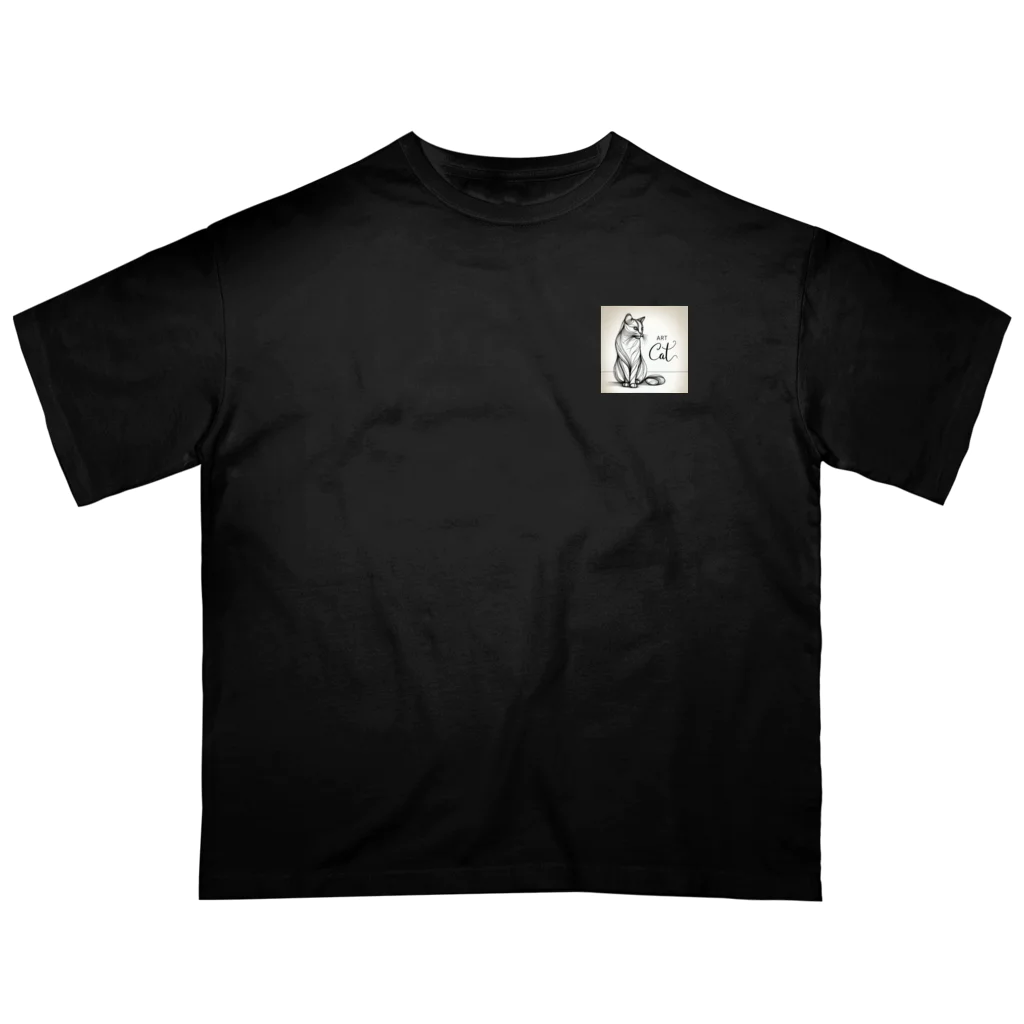 cat houseのart cat オーバーサイズTシャツ