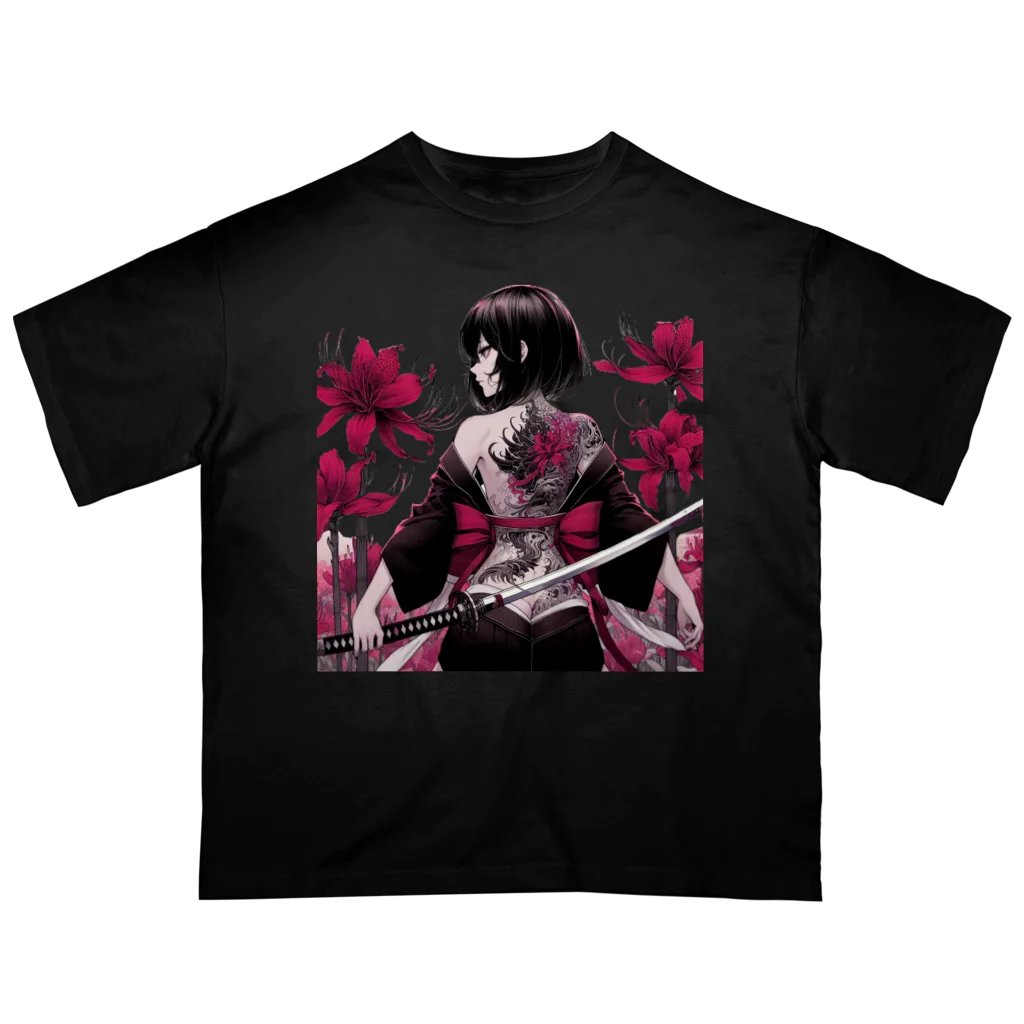 Noir's Cronusの地獄のKatanaGirl オーバーサイズTシャツ