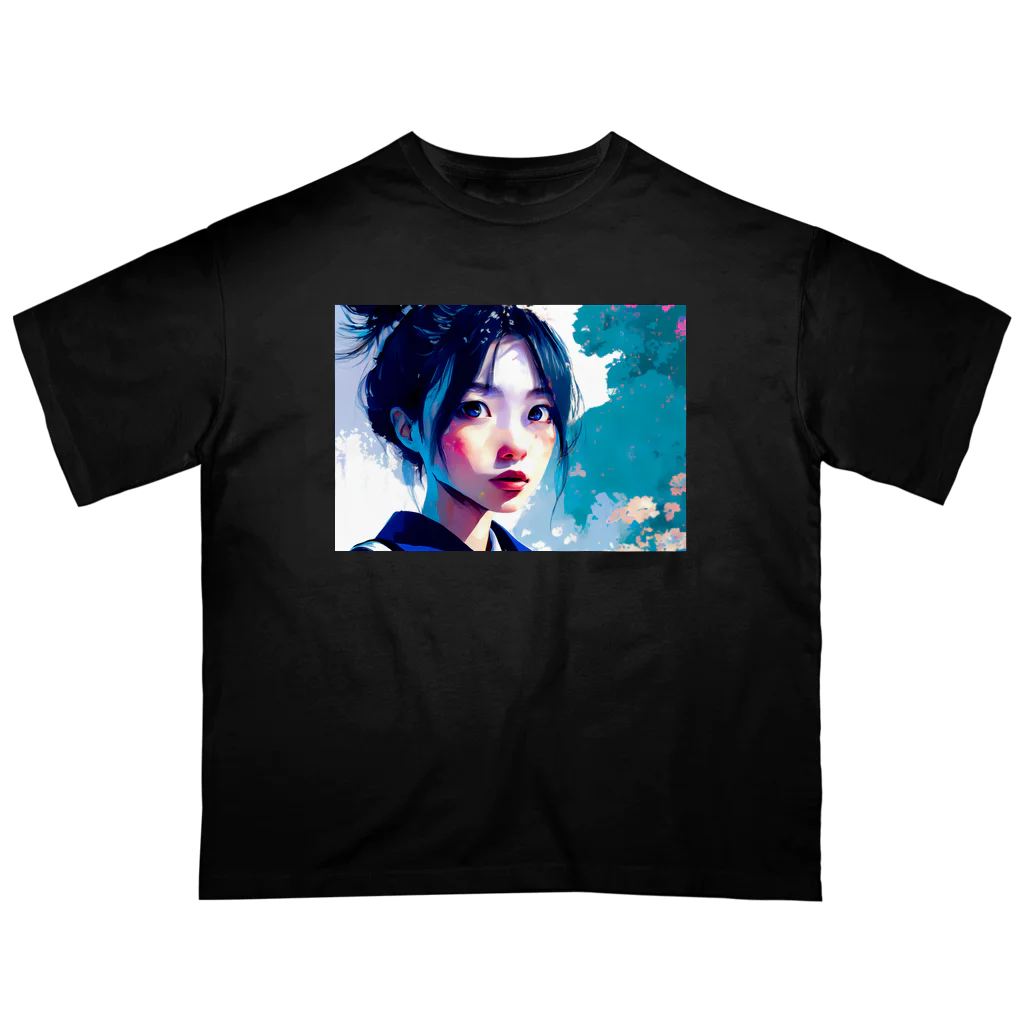 dou-douのblue girl Oversized T-Shirt