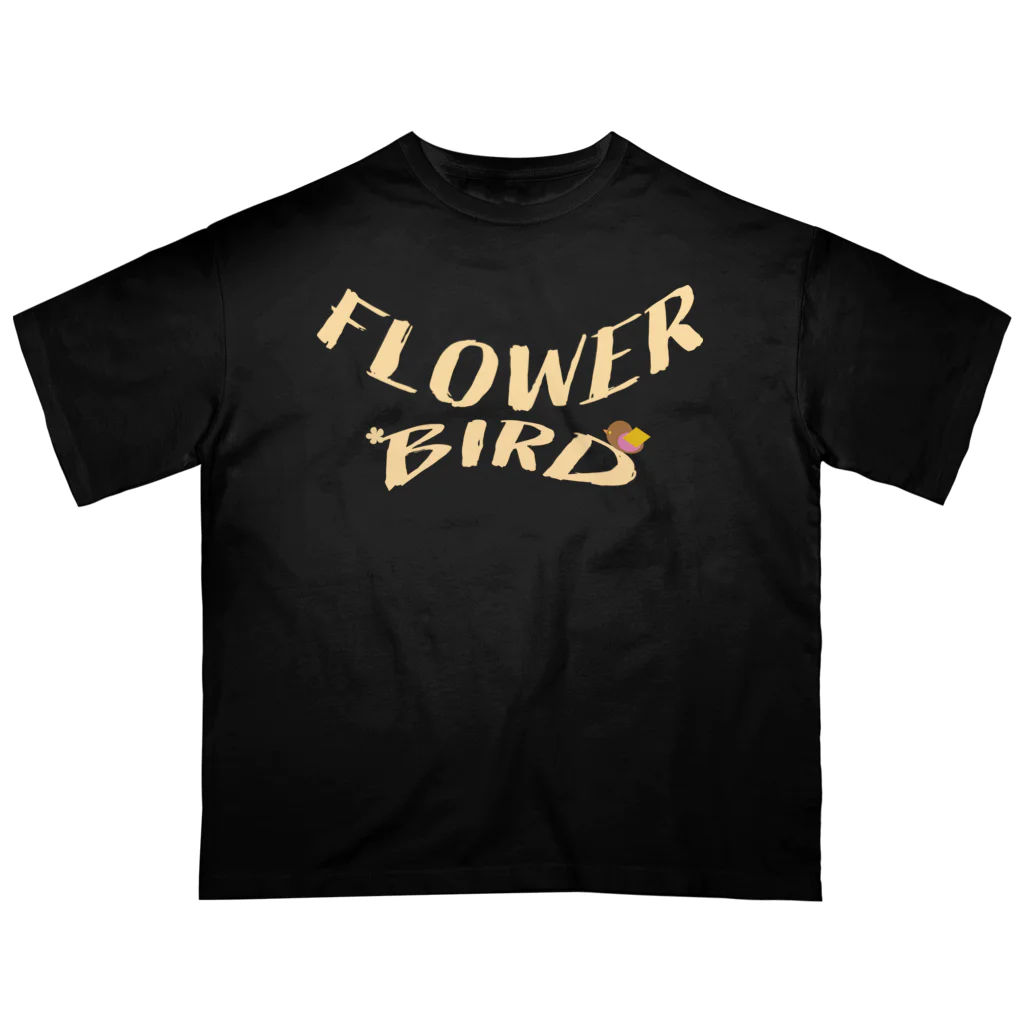 Yums CollectionのBlack Flower Bird オーバーサイズTシャツ