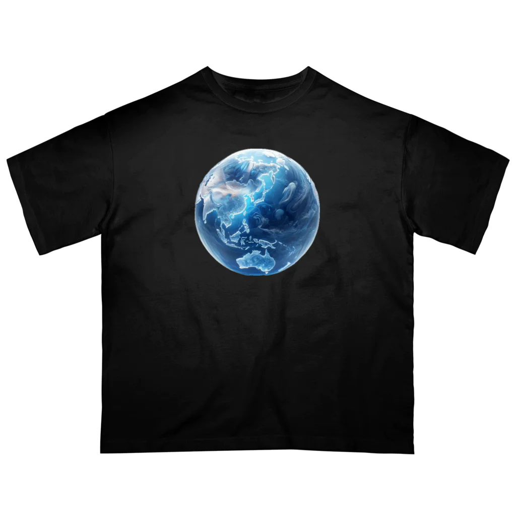 Ryoukaの地球_ガラス玉 オーバーサイズTシャツ