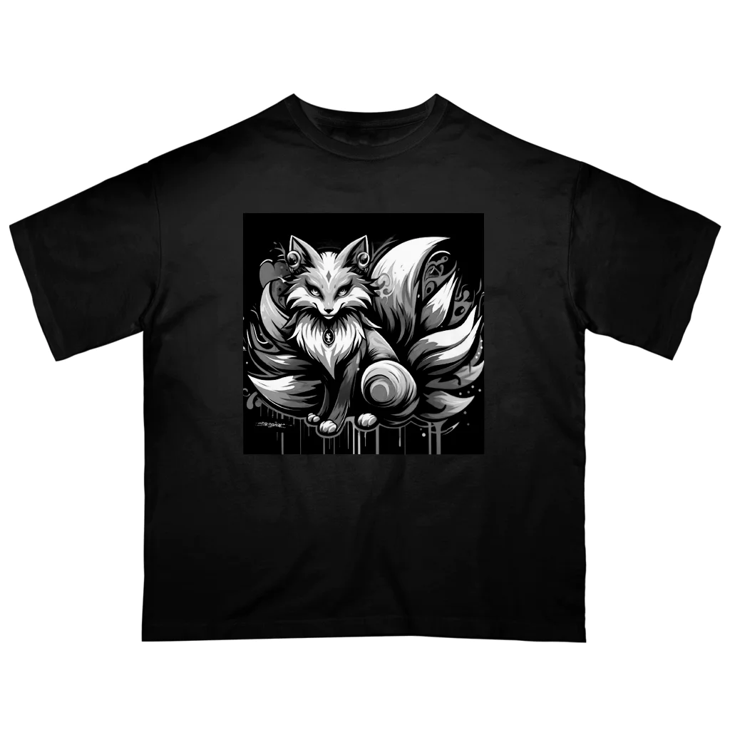 no name...の🦊モノトーン九尾🦊 オーバーサイズTシャツ