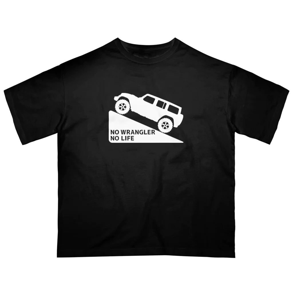 QUQU_WORKSのノーラングラーノーライフ 登坂デザイン ジープ ホワイト オーバーサイズTシャツ