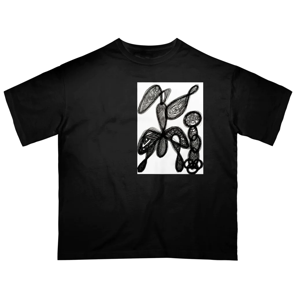 手描き屋　ゆうのyuu。ボールペンデザイン オーバーサイズTシャツ