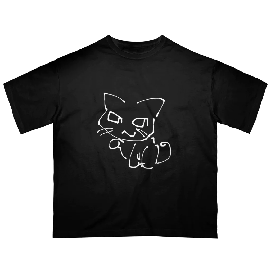 Goods Shop Sourique -スリーク-のへのへのもへじ猫 オーバーサイズTシャツ