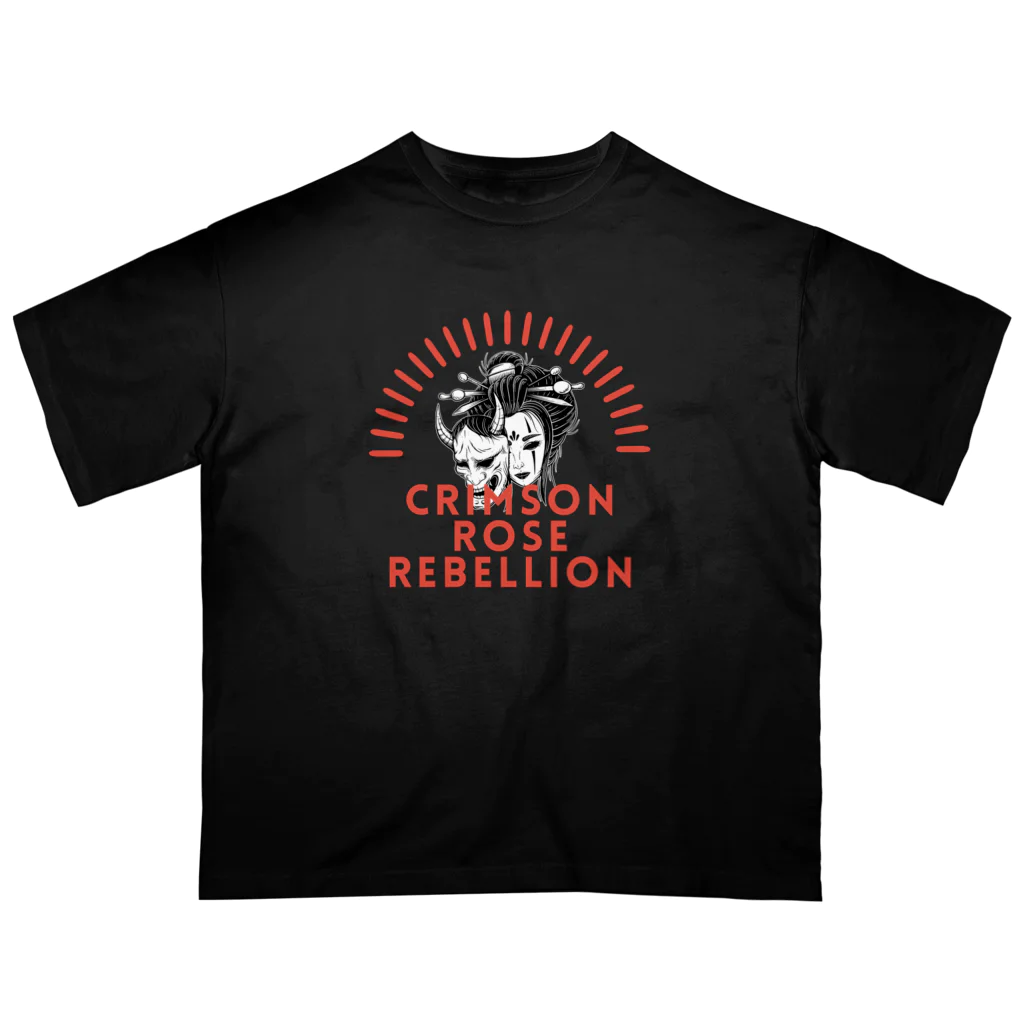 CHIBE86のCrimson Rose Rebellion オーバーサイズTシャツ