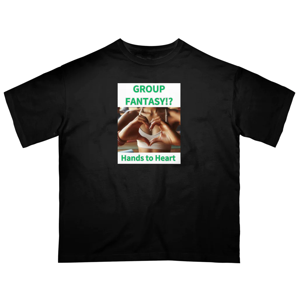 Koji_YamanouchiのGROUP FANTASY(Hands to Heart)やまぴーデザインオリジナルTシャツVol.2 オーバーサイズTシャツ