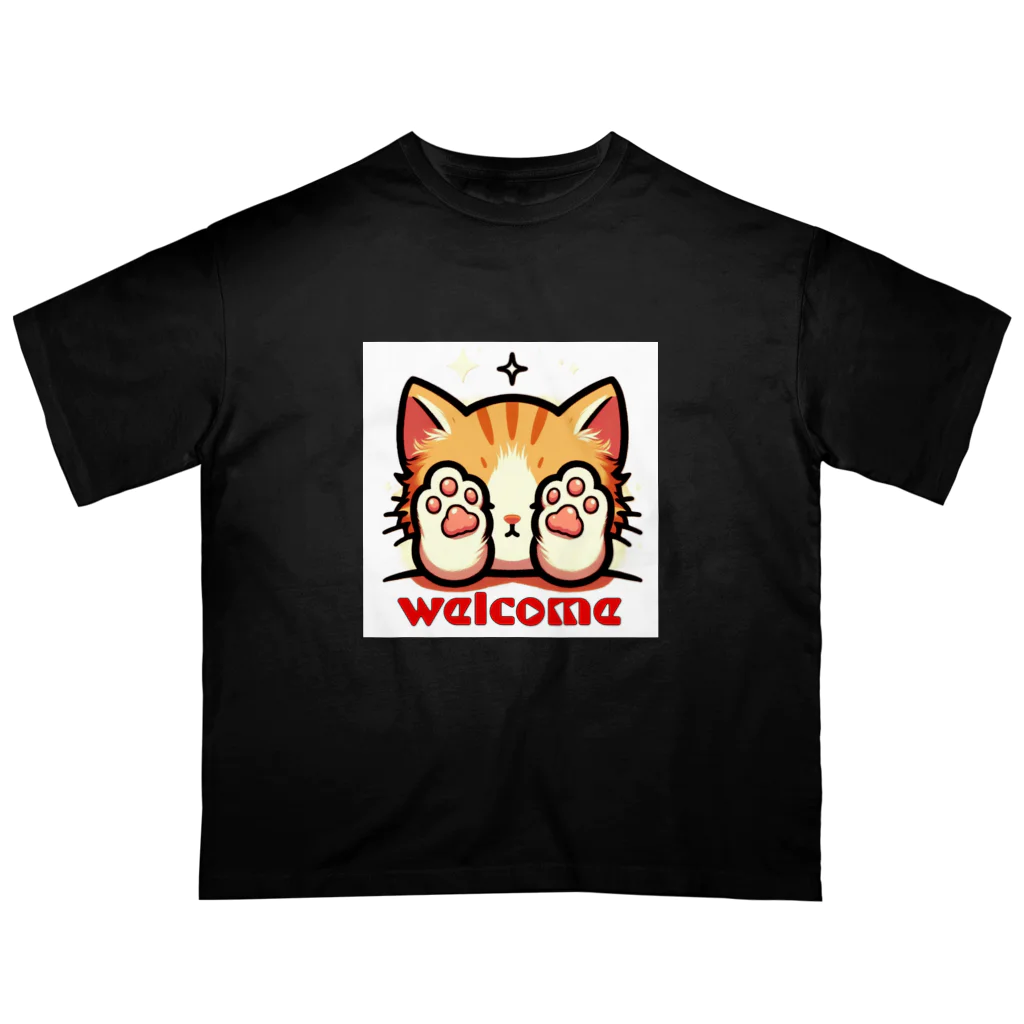 kk-welcomeの肉球で目隠し猫ちゃん Oversized T-Shirt