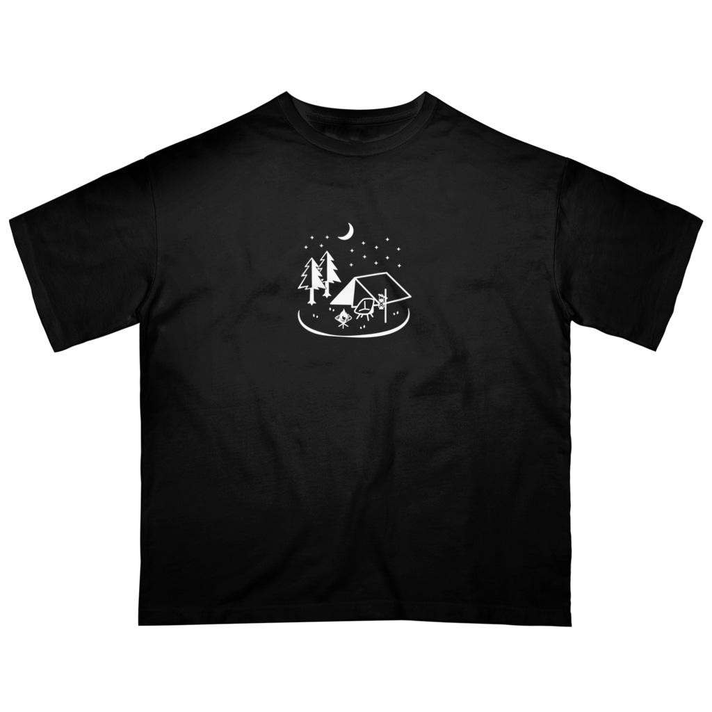 Andiamoのキャンプな夜（白） Oversized T-Shirt