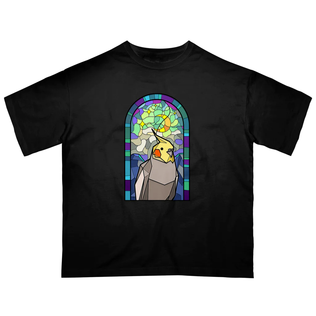 アルバトロスデザインの聖パロット教会・オカメ オーバーサイズTシャツ