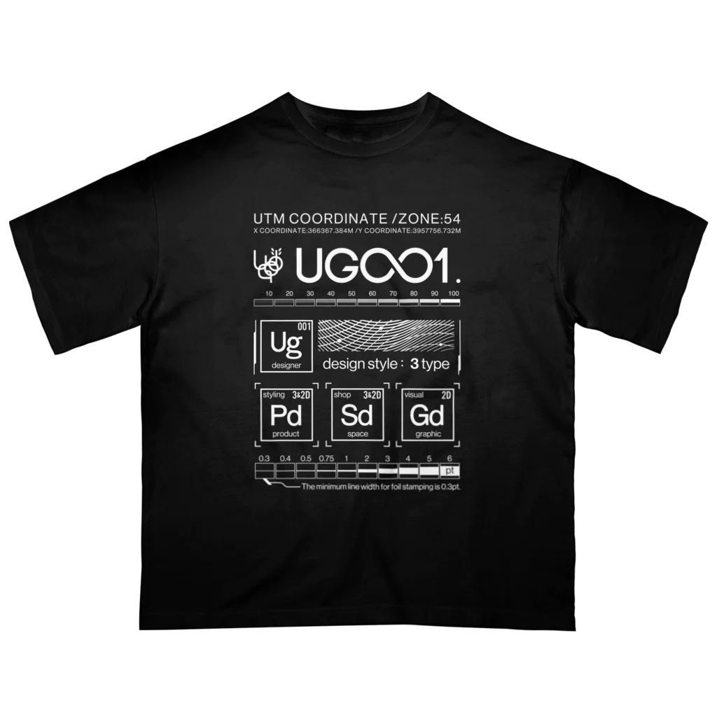 UG001 / Apparel lineのUG001 infographic オーバーサイズTシャツ