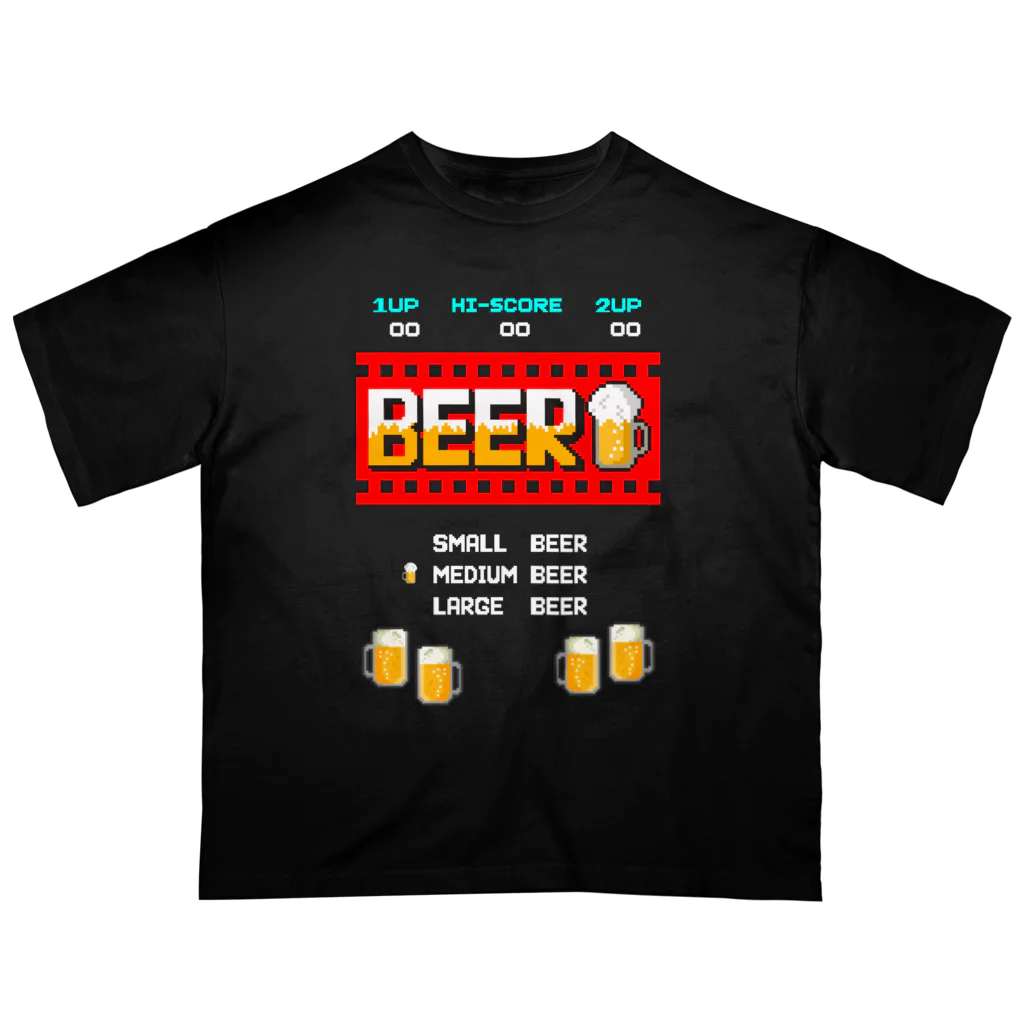 Siderunの館 B2のレトロゲーム風なビール オーバーサイズTシャツ