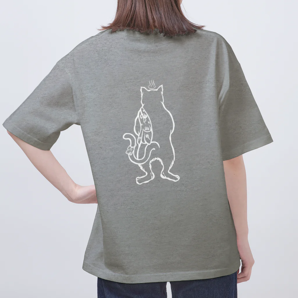 Metime Designs ☆ みぃたいむデザインの♨ふろねこ♨〈前後プリント〉 Oversized T-Shirt